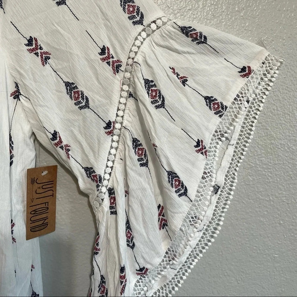 White Floral Off The Shoulder Boho New Dress​​​ - Picture 7 of 8